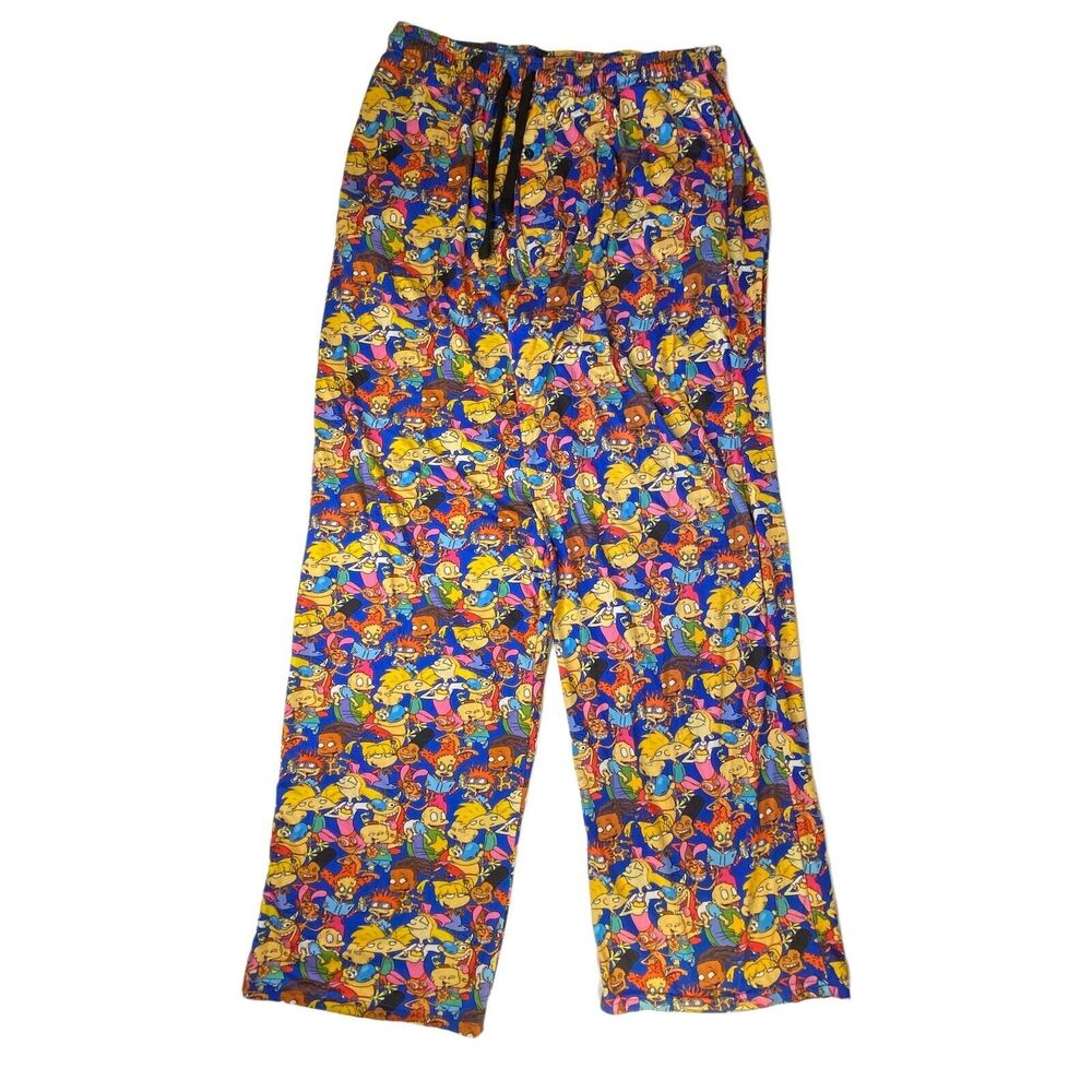 Nickelodeon Pajama Lounge Pants XL Sleepwear Pockets Rugrats Ren Stimpy‎ Arnold
